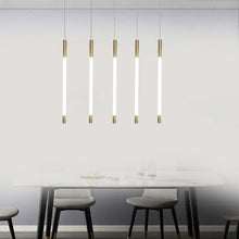 Load image into Gallery viewer, Five Nordic Shaped Pendant Lights above dining table
