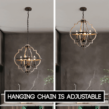 Load image into Gallery viewer, Industrial Metal Farmhouse Chandelier adjustable hanging height
