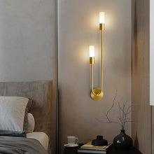 Load image into Gallery viewer, Modern Long Strip Wall Lamp on bedroom wall above bedside table
