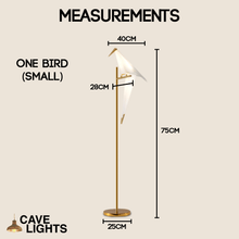 Load image into Gallery viewer, Minimalist Bird Floor Lamp One Bird small model measurements

