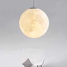 Load image into Gallery viewer, Moon Pendant Light hanging from ceiling
