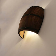 Load image into Gallery viewer, American Vintage Wine Barrel Wall Light from below
