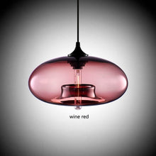 Load image into Gallery viewer, Coloured Glass Pendant Light in wine red colour
