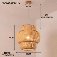 Load image into Gallery viewer, Modern Bamboo Chandelier 30cm model measurements
