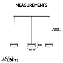 Load image into Gallery viewer, Industrial Style Chandelier multi-light model measurements
