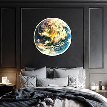 Load image into Gallery viewer, Earth Planet Wall Light on bedroom wall
