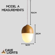 Load image into Gallery viewer, Modern Acorn Pendant Lamp Model A measurements
