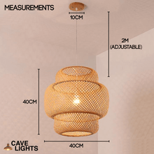 Load image into Gallery viewer, Modern Bamboo Chandelier 40cm model measurements
