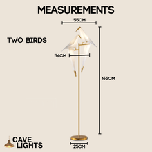Load image into Gallery viewer, Minimalist Bird Floor Lamp Two Birds model measurements
