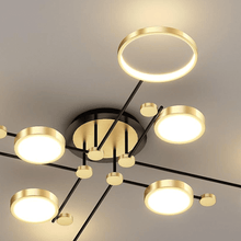 Load image into Gallery viewer, Close-up of Gold Modern Neutral Chandelier
