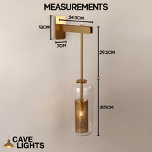 Load image into Gallery viewer, Industrial Vintage Hanging Wall Light measurements
