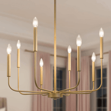 Load image into Gallery viewer, Gold Modern Scandinavian Candle Chandelier
