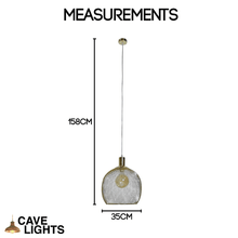 Load image into Gallery viewer, Metal Mesh Pendant Light measurements
