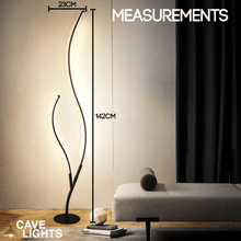 Load image into Gallery viewer, Modern Tree Branch Floor Lamp measurements
