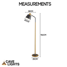 Load image into Gallery viewer, Neutral Metal Floor Lamp measurements
