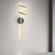 Load image into Gallery viewer, Black Nordic Spiral Wall Light on wall
