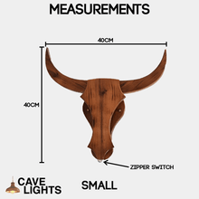 Load image into Gallery viewer, Retro Wooden Cow Light small model measurements

