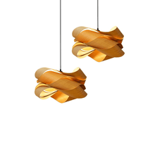 Load image into Gallery viewer, Two Wood Skin Pendant Lights
