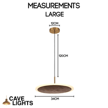 Load image into Gallery viewer, Solid Disc Pendant Light large measurements
