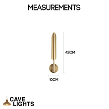 Load image into Gallery viewer, Gold Post-Modern Metal Wall Lamp model A measurements
