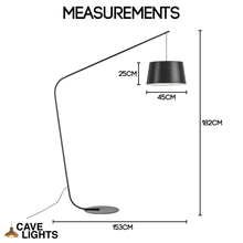 Load image into Gallery viewer, Black LED Floor Lamp measurements
