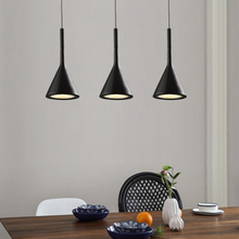 Load image into Gallery viewer, Black Nordic Hanging Pendant Lights above dining room table
