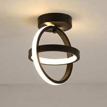 Load image into Gallery viewer, Black Circle LED Ceiling Lamp on ceiling
