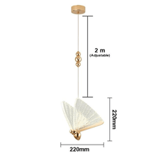 Load image into Gallery viewer, Large Butterfly Pendant Light measurements
