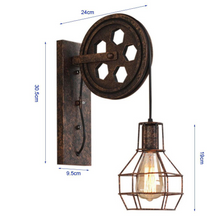 Load image into Gallery viewer, Vintage Rusted Wall Light measurements
