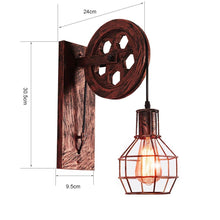 Load image into Gallery viewer, Red Rust Vintage Rusted Wall Light measurements

