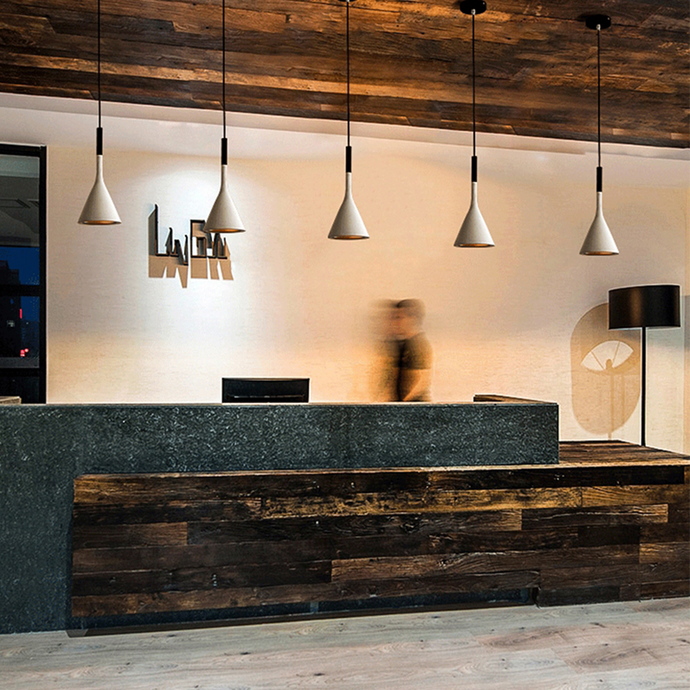 Reception desk pendant online lights