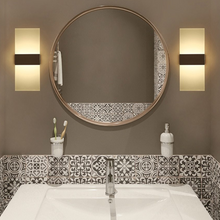 Load image into Gallery viewer, Black Modern LED Wall Lamps either side of bathroom mirror

