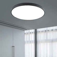 Load image into Gallery viewer, Black Ultra-Thin LED Ceiling Light on bedroom ceiling
