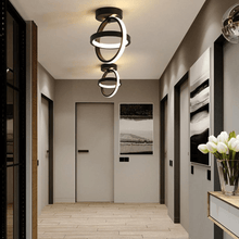 Load image into Gallery viewer, Black Round LED Ceiling Lamps in hallway
