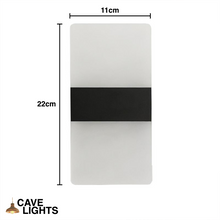 Load image into Gallery viewer, Black Modern LED Wall Lamp small model measurements
