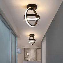 Load image into Gallery viewer, Black Circle LED Ceiling Lamps in corridor

