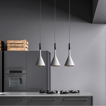 Load image into Gallery viewer, Three White Nordic Hanging Pendant Lights above kitchen island
