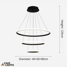 Load image into Gallery viewer, LED Ring Chandelier measurements
