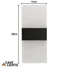 Load image into Gallery viewer, Black Modern LED Wall Lamp large model measurements
