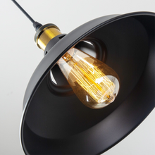 Load image into Gallery viewer, Close-up of Black Vintage Loft Light with Vintage Edison Bulb
