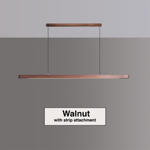 Load image into Gallery viewer, Walnut Nordic Wood Strip LED Ceiling Light with strip attachment model
