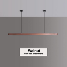 Load image into Gallery viewer, Walnut Nordic Wood Strip LED Ceiling Light with disc attachment model
