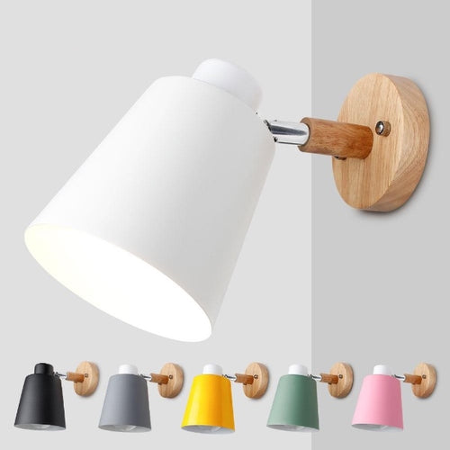 Coloured Wooden Switch Lamp on wall