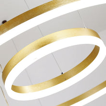 Load image into Gallery viewer, Close-up of gold Circle LED Chandelier
